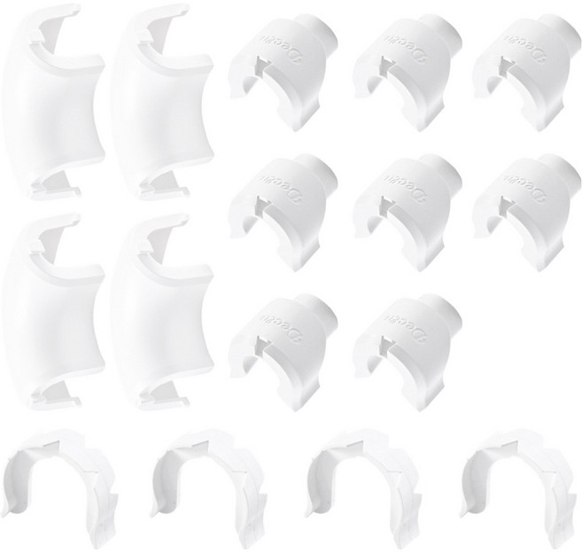 디클루 케이블데코 엔드캡 8p + 엘보 4p + 미들링 4p 세트 라지, 흰색, 1세트