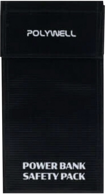 POLYWELL 寶利威爾 行動電源安全收納包 PW15-T65-1257 20 x 10 x 3cm, 黑色, 1個