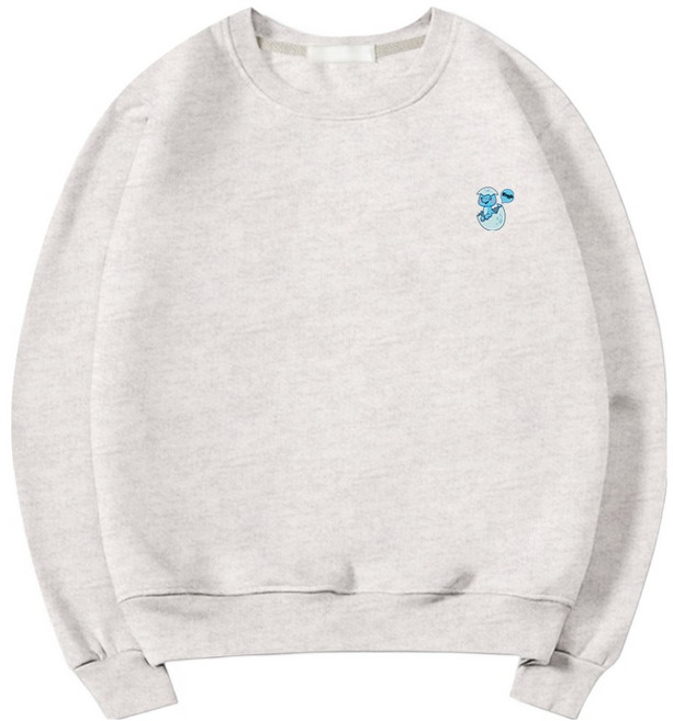 일루소 남녀공용 소프트 특양면 로고 에그다이노 맨투맨