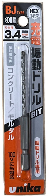 unika BJ BIT水泥起子鑽頭 3.4 x 90mm UNBJ034, 1個
