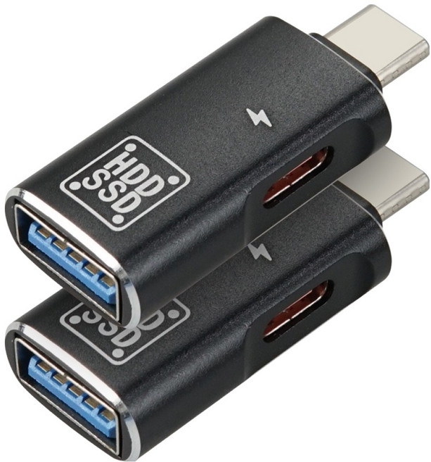 컴스 C타입 보조전원 USB C-USB 3.0 A 변환 젠더 2p, 1개, CP082