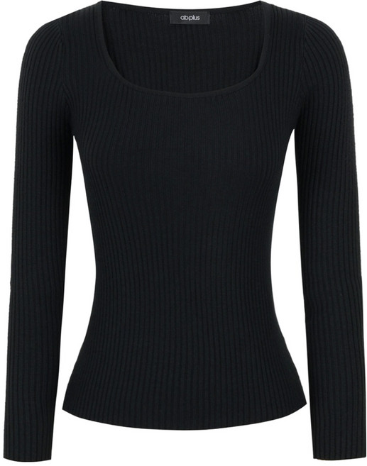 에이비플러스 여성용 무지 슬림 라인 골지 긴팔 니트 LSZ3MW31