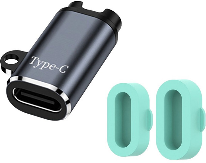 호후 가민 워치 충전기 꺽임방지 맥고 직선형 C타입 충전젠더 + 실리콘 캡 2p 세트, 혼합색상, 1세트