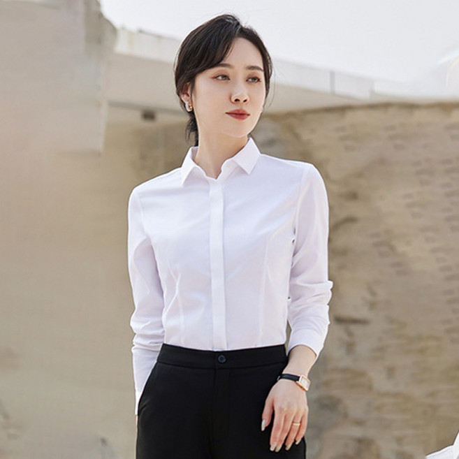 Elsso 女款長袖素色正裝面試襯衫