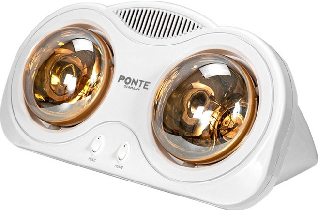 PONTE 욕실 벽걸이 골드램프 2구 전기히터, PTH-7920B, 혼합색상