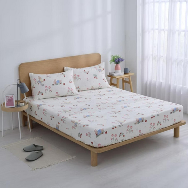 Ishur 伊舒爾 雲絲棉床包枕套組 床包 + 枕套 2個