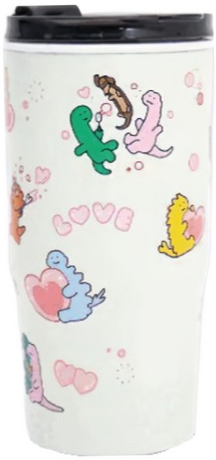 WOKY 沃廚 JOGUMAN meets WOKY AURA系列 真陶瓷激凍杯 BRACHIO & WOODY, 白色, 800ml, 1個