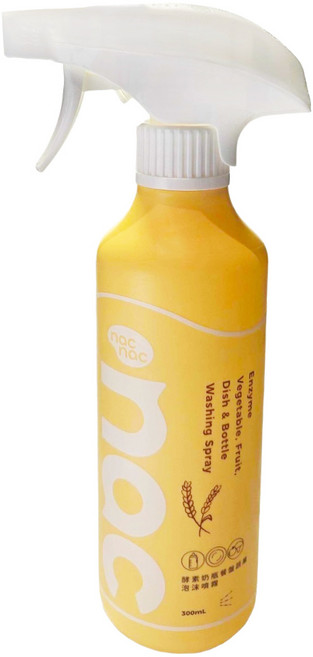 nac nac 酵素奶瓶蔬果餐盤泡沫噴霧, 1個, 300ml