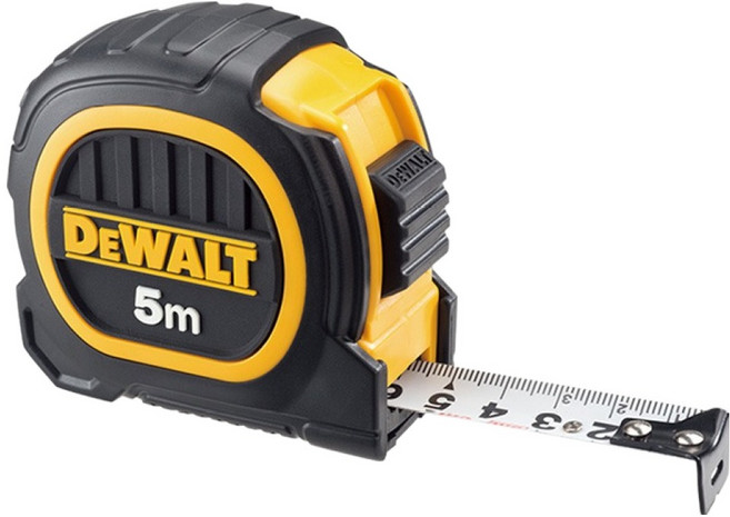DEWALT 得偉 台灣公司貨 專業橡膠包覆捲尺 DWHT36160L 5m x 19mm, 1個
