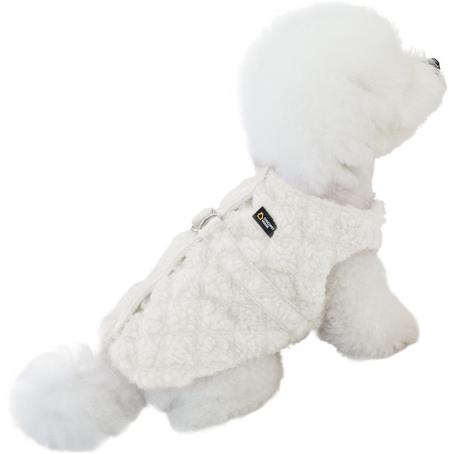 초코펫하우스 강아지 산책왕 패딩 후리스 2.0, 아이보리, 1개