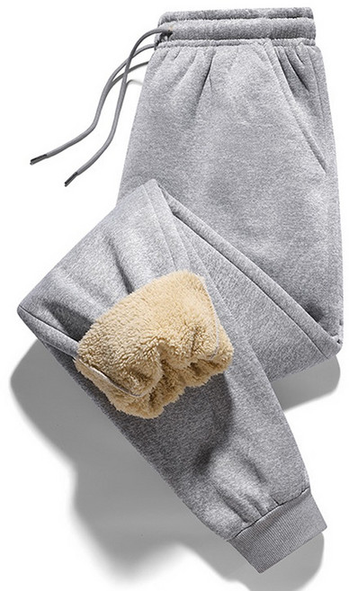 Elsso 男款刷毛束口設計保暖鬆緊長褲