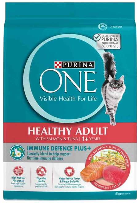 퓨리나원 어덜트 고양이 순살 연어 건식사료, 눈물개선/눈건강, 6kg, 1개