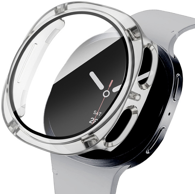 이츠라이프 갤럭시워치 강화유리 풀커버 액정보호 케이스, 투명, 1개