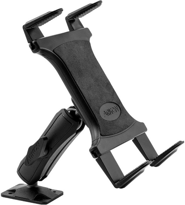 ARKON 로버스트 1관절 스크류 고정식 슬림 그립 다목적 태블릿 거치대 TABRMAMPS, 블랙, 1개