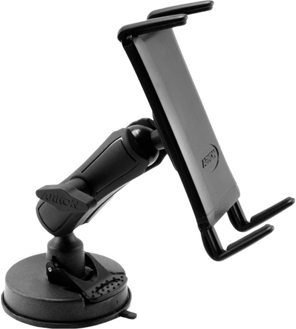 ARKON 로버스트 1관절 유리 흡착식 모든 스마트폰 기종 슬림그립 울트라 차량용 거치대 RM60802T, 블랙, 1개