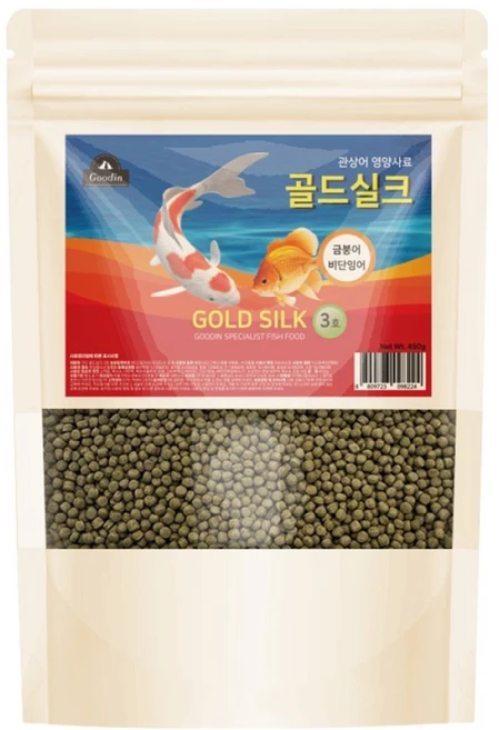 구딘 골드실크 부상성 금붕어 잉어 관상어사료 3호, 450g, 1개 - 쿠팡