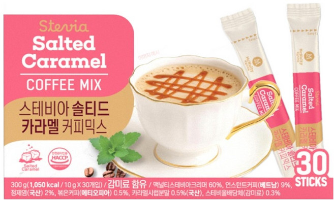 맥널티커피 스테비아 솔티드 카라멜 커피믹스, 10g, 30개입, 1개