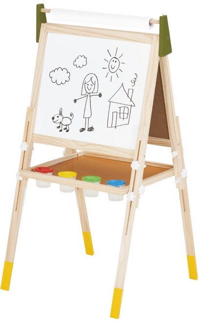 마이리틀타이거 양면 원목 이젤 미술놀이 블랙보드 스케치북 세트