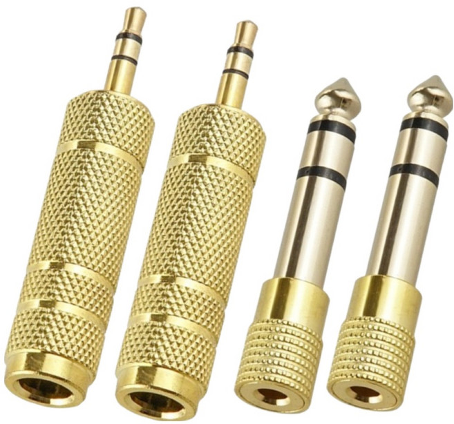 컴스 오디오 6.5 to 3.5 2p + 3.5 to 6.5 2p 스테레오 변환 젠더 세트, CP023, 1개