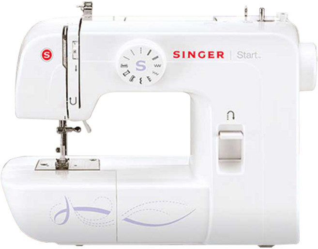 싱거 오바로크 미니 핑거가드 장착 미싱기 + 재봉실 + 매트, 싱거 스타트 1306, 화이트