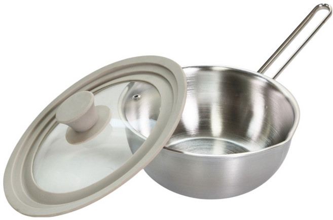 리빙글로리 인덕션 무연마제 통5중 멀티팟 18cm + 멀티커버 16~20cm 세트, 실버, 1세트