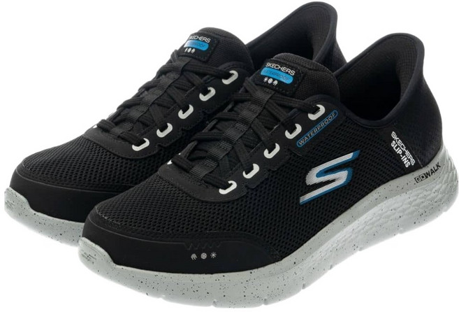SKECHERS 男款 GO WALK FLEX WATERPROOF D楦休閒鞋 216330BLK