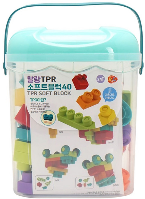 비앤씨 말랑 TPR 소프트블럭 40p, 혼합색상, 1개