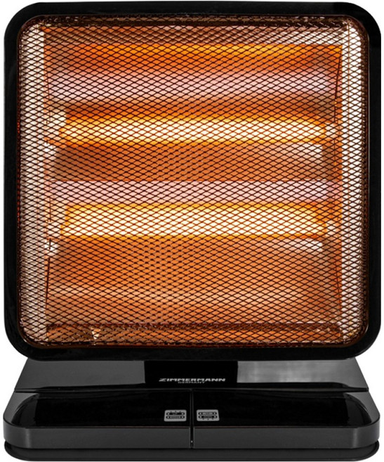 짐머만 발터치 각도조절 2단 석영관 전기히터, ZMH-F7901B, 블랙