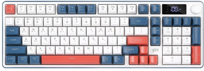 지클릭커 오피스프로 사일런스 M RGB 풀윤활 무소음 블루투스 LCD 무선 키보드, Gundam, WK50 LCD 98키, 제조사축