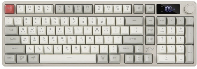 지클릭커 오피스프로 사일런스 M RGB 풀윤활 무소음 블루투스 LCD 무선 키보드, Retro, WK50 LCD 98키, 제조사축