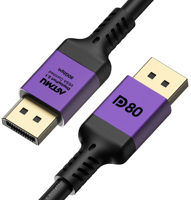 아트뮤 VESA 인증 DP to DP 2.1 DP80 16K DisplayPort 케이블 메탈퍼플, 1개, 2m
