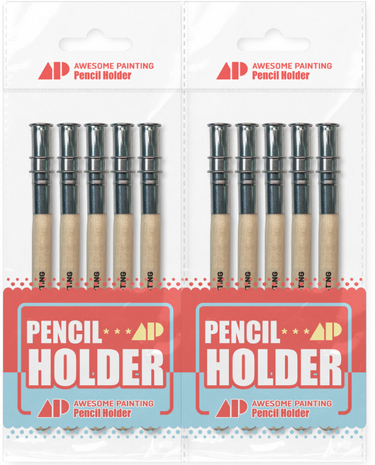 어썸페인팅 양쪽 펜슬홀더 연필깍지 익스텐더 5p, 우드, 2개