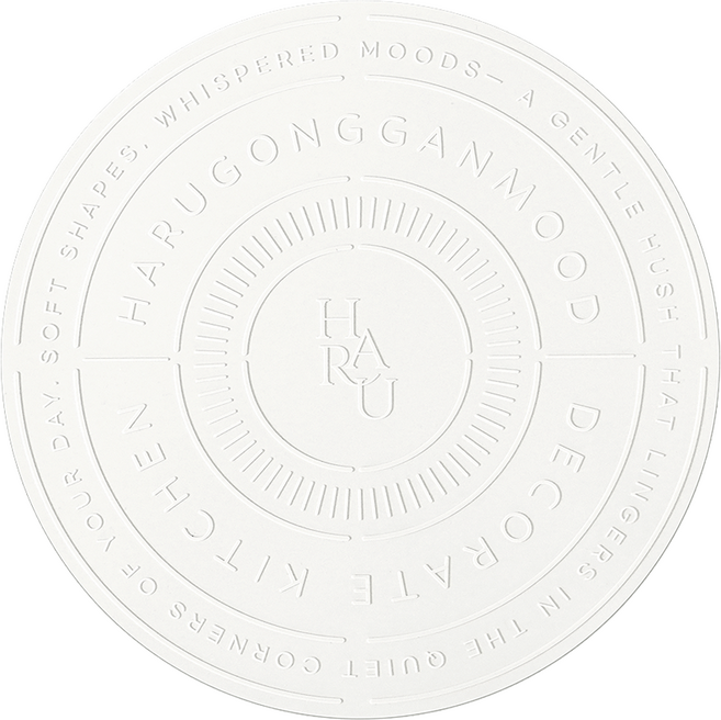 하루의공간 레터링 인덕션 실리콘 매트 24cm, 화이트, 1개