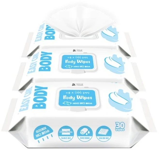 닥터티슈 반려동물 바디 물티슈, 3개, 30개입 - 쿠팡