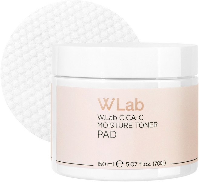 W.Lab Cica C 保濕凝膠型安瓶化妝棉 150ml, 70枚入, 1個