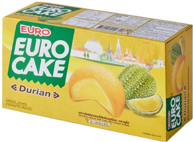 유로 커스터드 케이크 두리안, 1개, 120g
