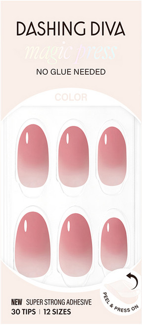 데싱디바 매직프레스 네일팁 로즈 레이어 아몬드, 로즈핑크, 1세트