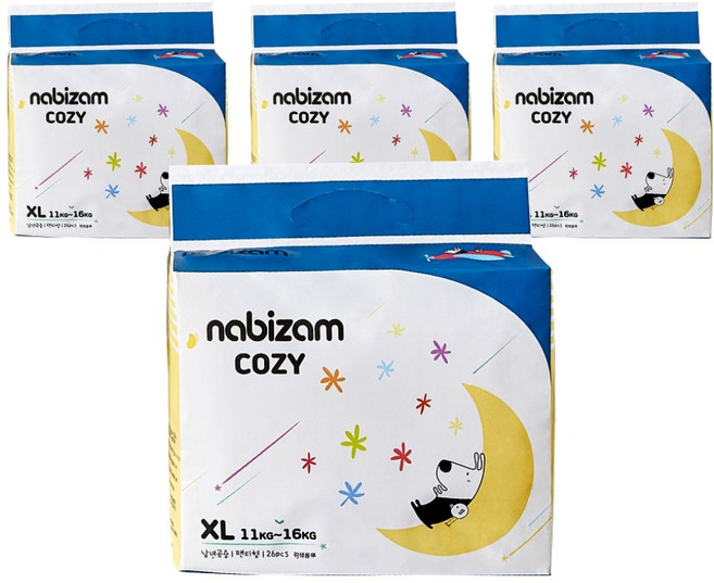 nabizam Cozy 褲型紙尿褲 男女通用, 104張, 特大號(XL)
