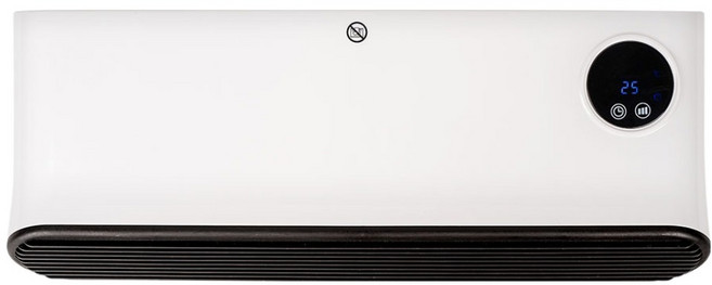 크루거 PTC 슬림 벽걸이 타이머 리모컨 전기 온풍기, KRH-7611WM, 화이트