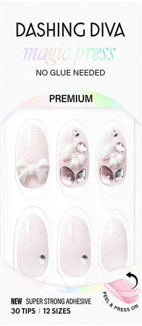 데싱디바 매직프레스 네일팁 멜리 아몬드, 1세트, 화이트