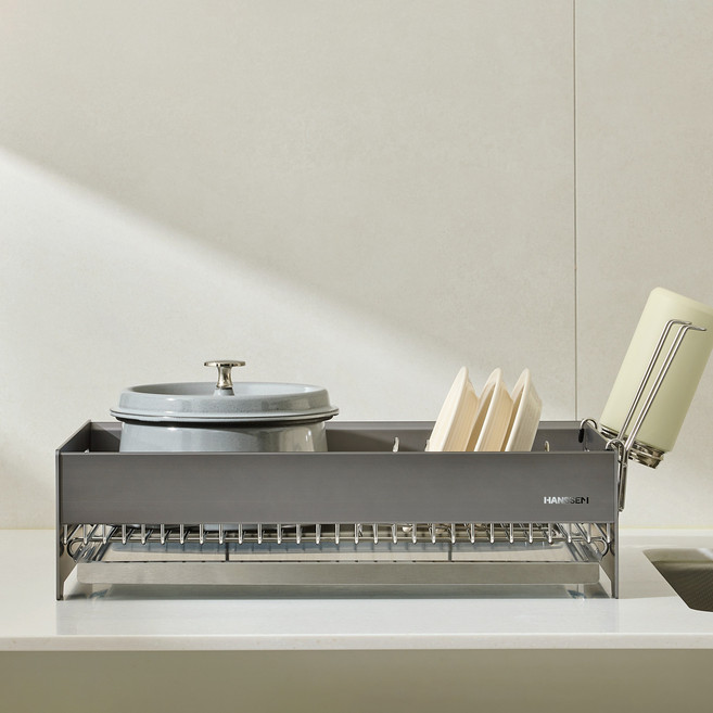 한샘 노블레스 오브제 식기건조대, 1단, 그레이, 1개