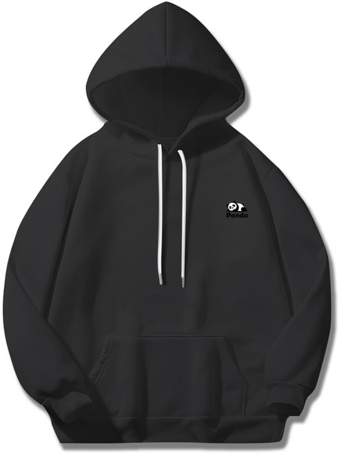 일루소 남여공용 소프트 특양면 로고 판다 후드티