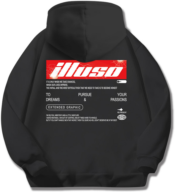 일루소 남녀공용 레드일루소 소프트 특양면 후드티