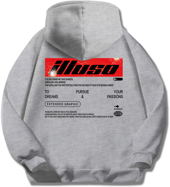 ILLUSO illuso 男女通用柔軟特殊雙面連帽T恤