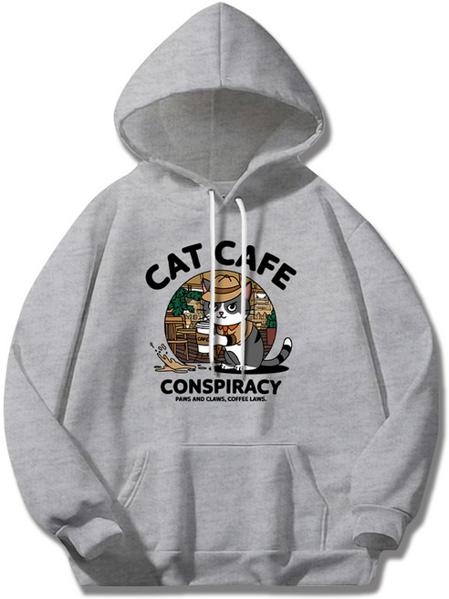 일루소 남여공용 소프트 특양면 캣카페 후드티