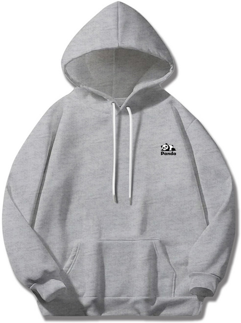 일루소 남여공용 소프트 특양면 로고 판다 후드티