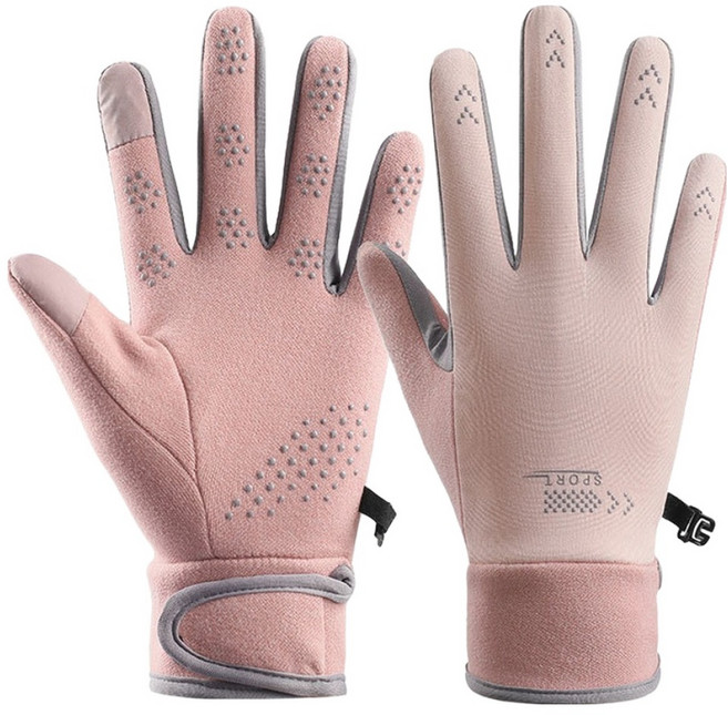 굄스 야외 방한 스포츠장갑, 벨크로핑크, 1세트