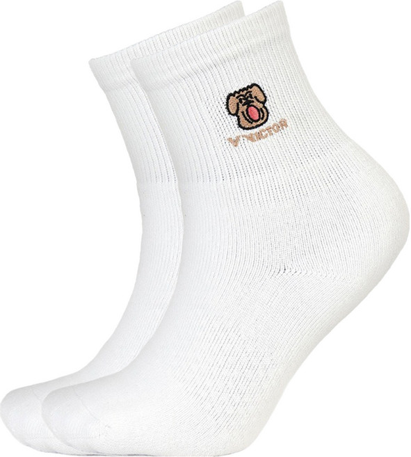빅터 배드민턴 스포츠 장목양말 VT25CSC206U, White, 1개