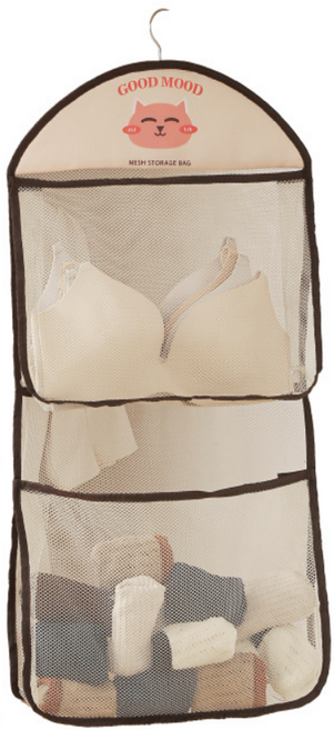 훈스픽 걸이형 메쉬 수납 정리 주머니, 고양이