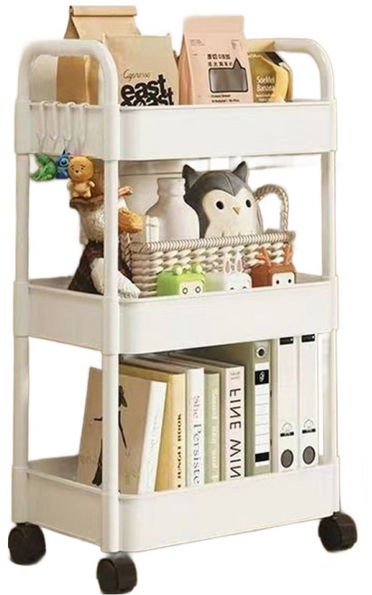 Secret Garden 多用途移動式三層推車, 白色, 3層